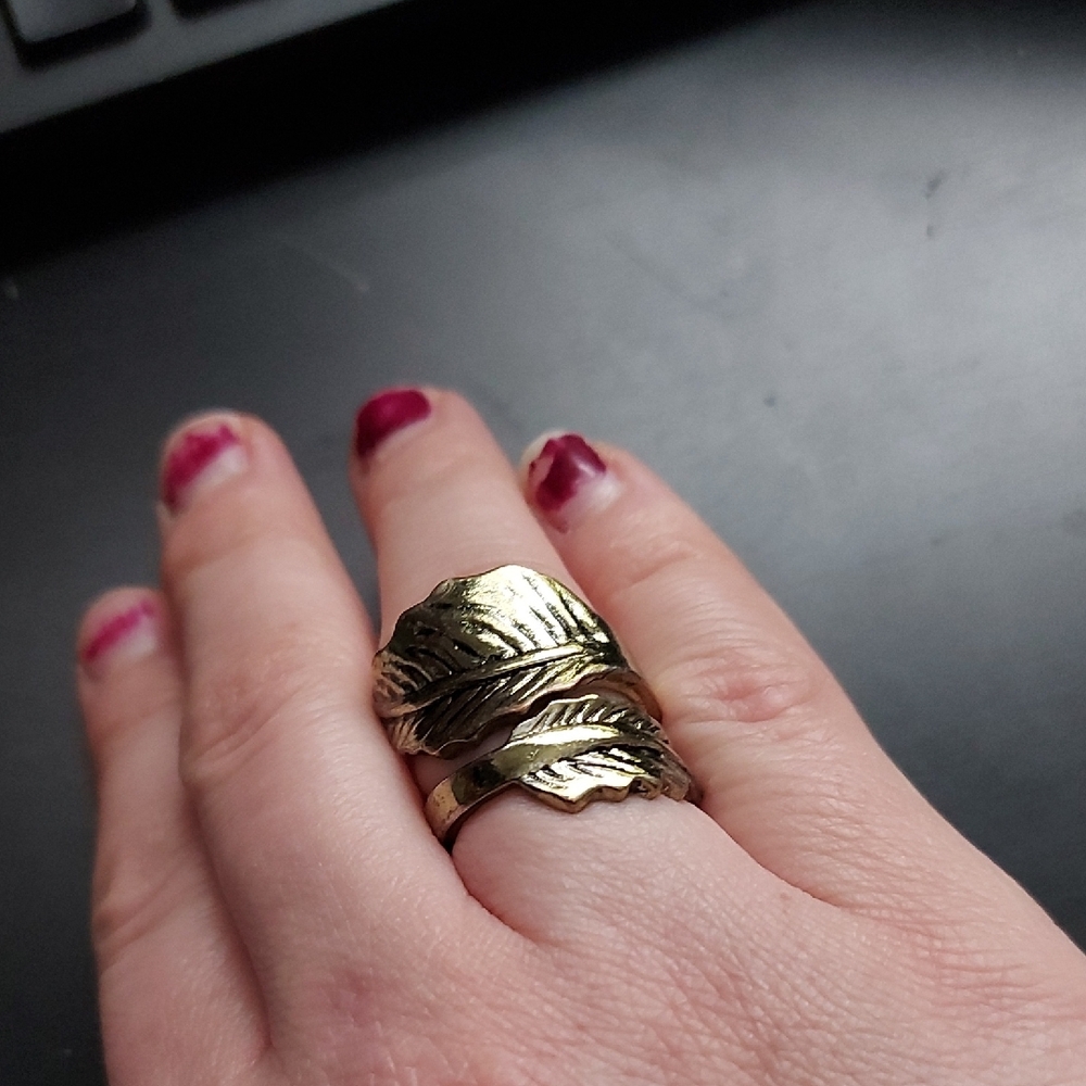 Gold Feather Ring